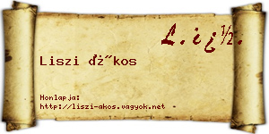 Liszi Ákos névjegykártya